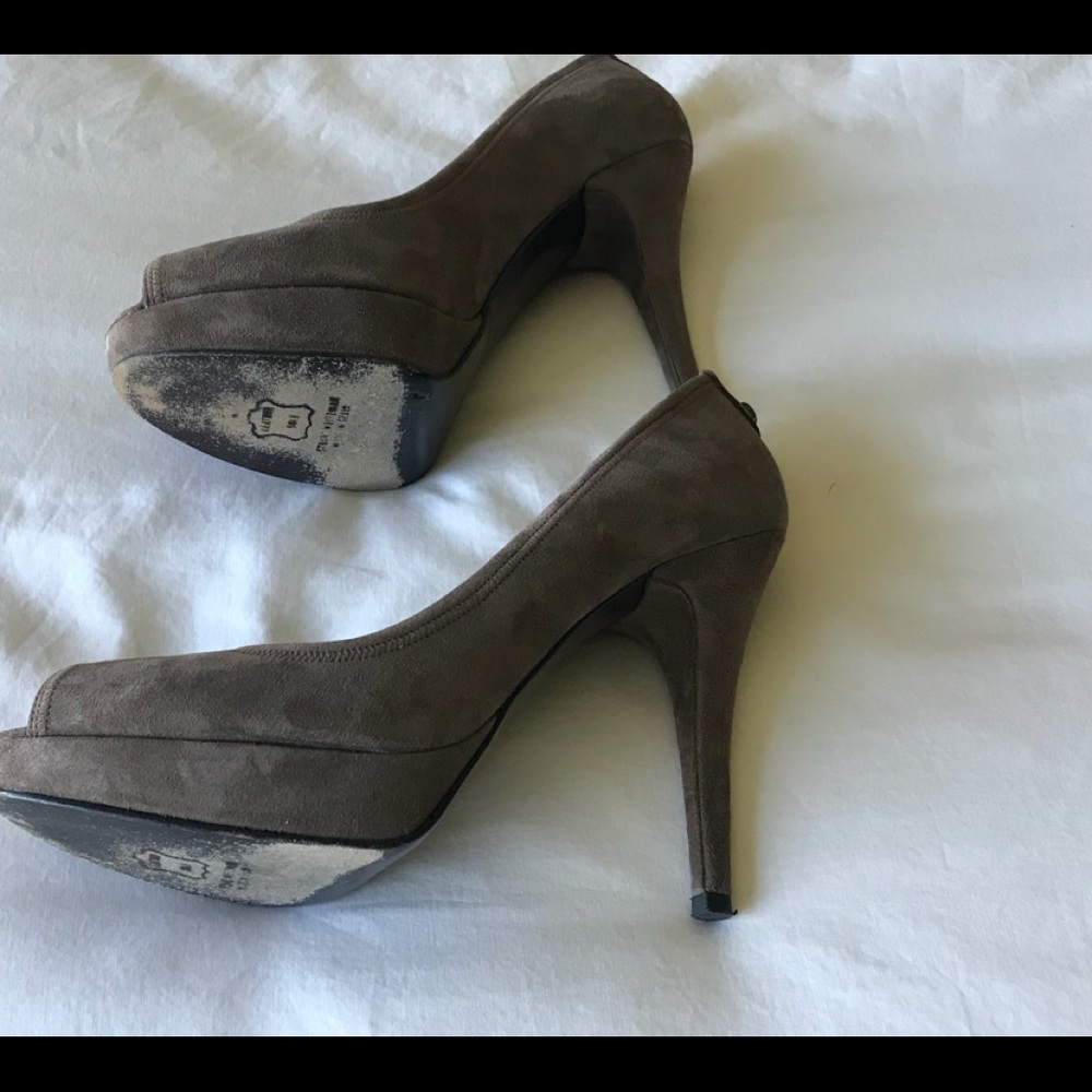 Platform Suede Open-Toe Pump - image 2